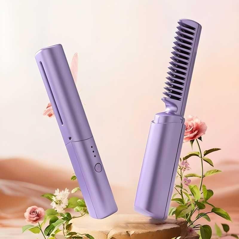 Mini Wireless Hair Straightener – Portable Hot Comb